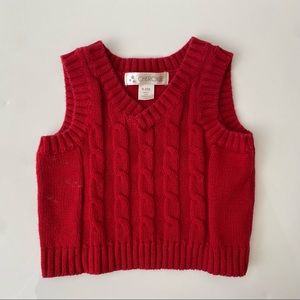 Baby Red Knit Vest 0-3m